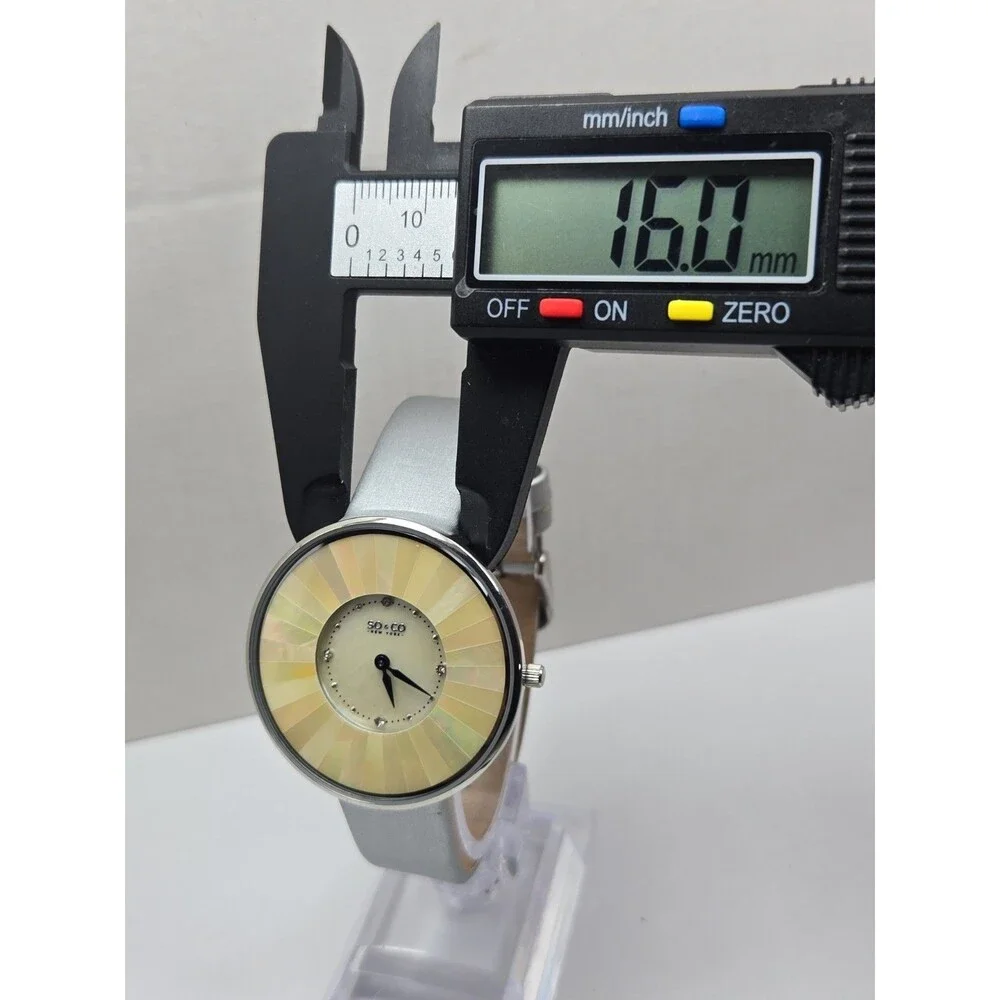 SO & CO New York Womens Mother Of Pearl Crystal Quartz Watch 38mm New Battery